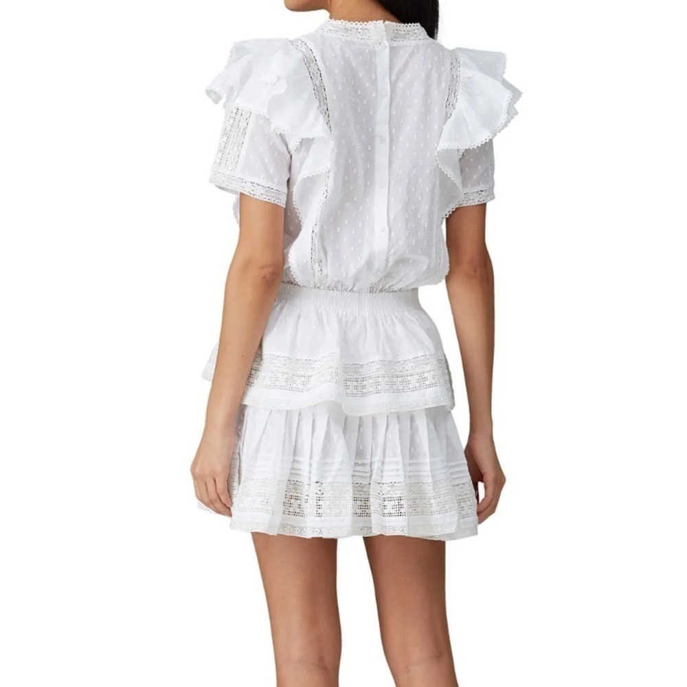 Maia Bergman Mery White Cotton Ruffle Mini Dress - Picture 3 of 14